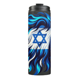 Majestic Blue Lion of Judah with Star of David Thermal Tumbler