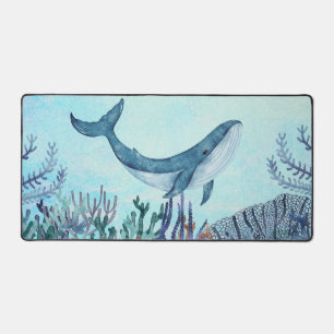 Majestic Blue Whale - Underwater Ocean Life Desk Mat