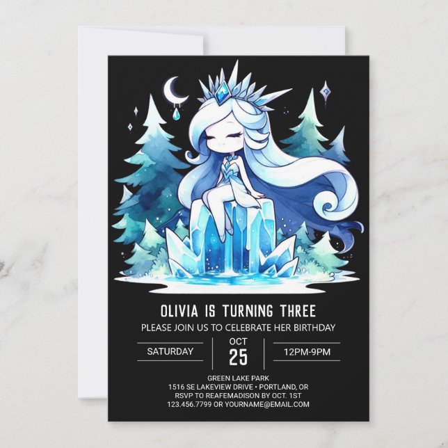 Majestic Boho Princess Birthday Invitation (Front)