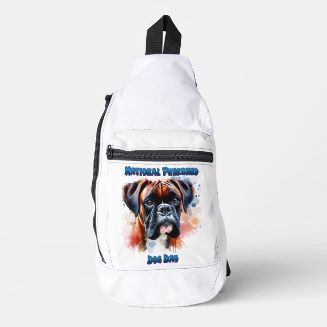 Majestic Boxer Dog Honours Purebred Day Sling Bag (Front)