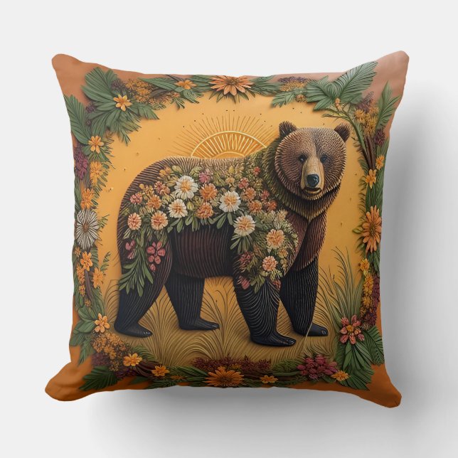Majestic Brown Bear Cushion (Front)