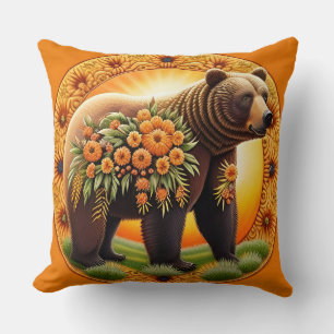 Majestic Brown Bear Cushion