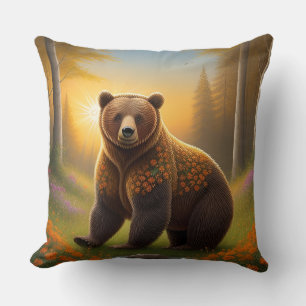Majestic Brown Bear  Cushion