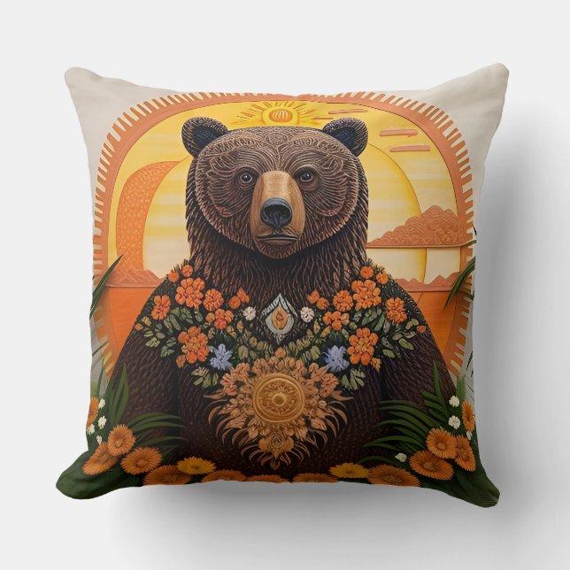 Majestic Brown Bear  Cushion (Front)