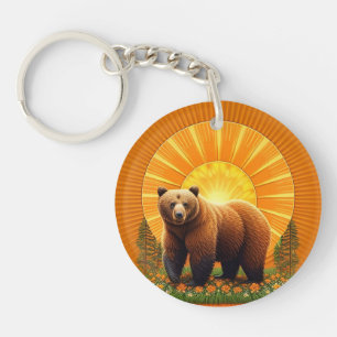 Majestic Brown Bear Key Ring