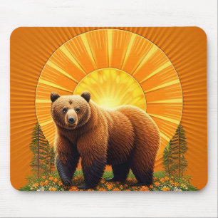 Majestic Brown Bear Mouse Pad