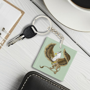 Majestic Brown Fantasy Griffin Mythical Gryphon Key Ring