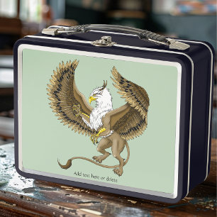 Majestic Brown Fantasy Griffin Mythical Gryphon Metal Lunch Box