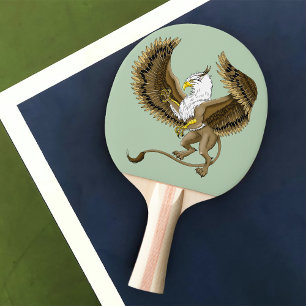Majestic Brown Fantasy Griffin Mythical Gryphon Ping Pong Paddle