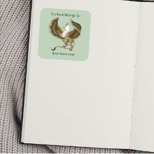 Majestic Brown Fantasy Griffin Mythical Gryphon Square Sticker