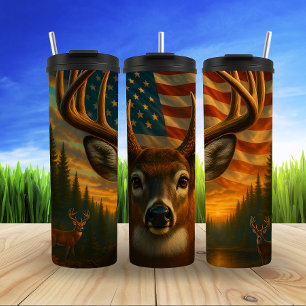 Majestic Buck, American Sunset Thermal Tumbler
