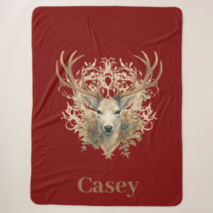 Majestic Buck - Custom Name Sherpa Blanket