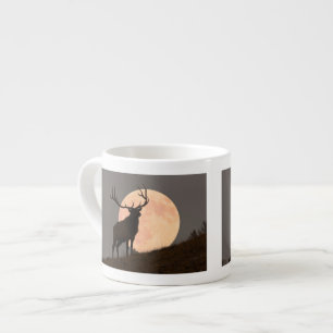 Majestic Bull Elk and Full Moon Rise Espresso Cup