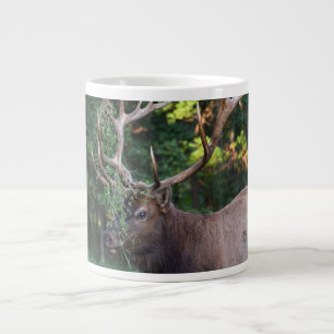 Majestic Bull Elk Showing Off For The Cows Large Coffee Mug