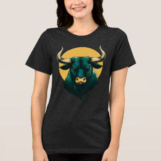 Majestic Bull Head Graphic T-Shirt – Bold Strength Tri-Blend Shirt