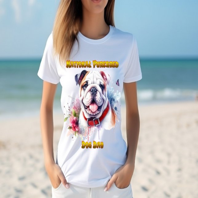 Majestic Bulldog Dog With Red Collar  T-Shirt (Creator Uploaded)