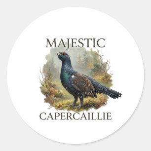Majestic Capercaillie Art Classic Round Sticker