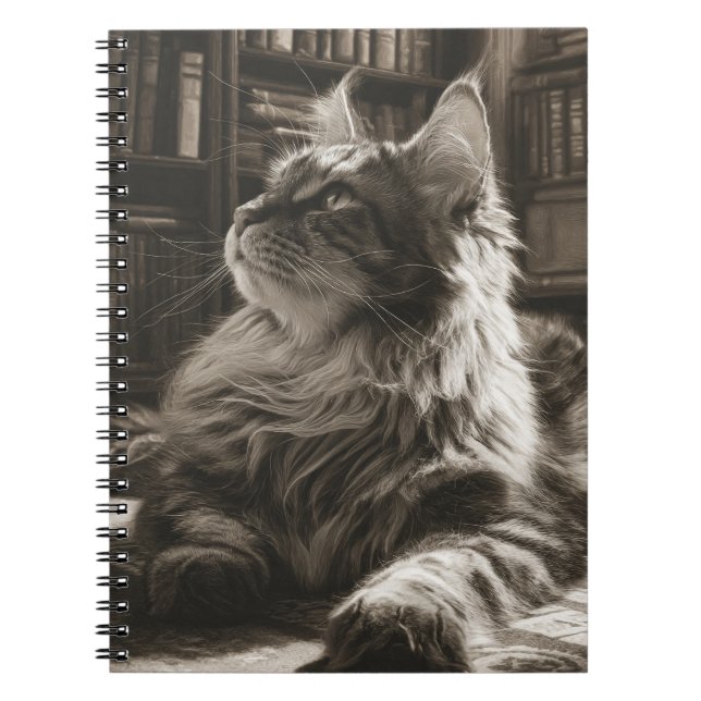 Majestic Cat Library Notebook (Front)