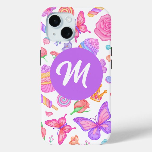 Majestic Celebration Initial iPhone 15 Case  (Back)