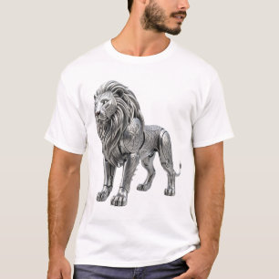 Majestic Celtic Silver Lion with Intricate Knot Pa T-Shirt