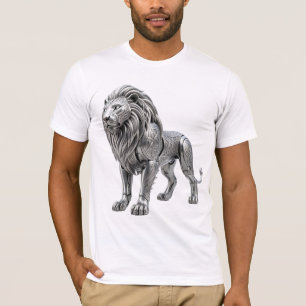 Majestic Celtic Silver Lion with Intricate Knot Pa T-Shirt