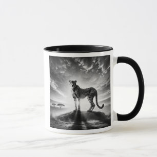 Majestic cheetah on a rock. mug