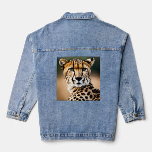 Majestic Cheetah – Speed and Grace of the Savannah Denim Jacket
