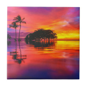 Majestic Clouds & Reflection Ceramic Tile
