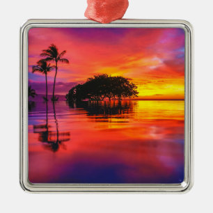 Majestic Clouds & Reflection Metal Ornament