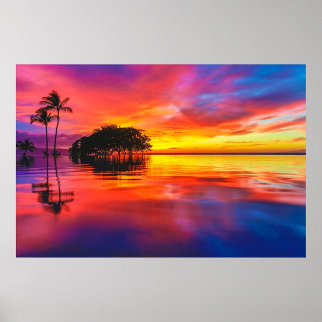 Majestic Clouds & Reflection Poster (Front)