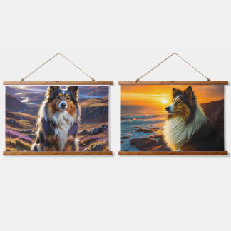 ✨ "Majestic Collie Dreams: Luxury Wood-Tapestries Hanging Tapestry