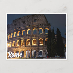 Majestic Colosseum at night in Rome, Italy Postcard