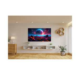 Majestic Cosmic Fantasy Landscape Vibrant  Photo Print