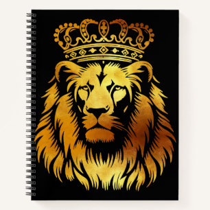 Majestic Crowned Lion - Regal Art Notebook