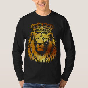 Majestic Crowned Lion - Regal Art T-Shirt