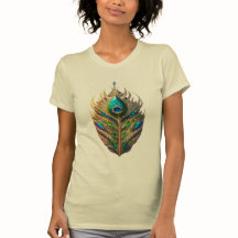 Majestic Crystal Peacock Feather Women's Slim Fit