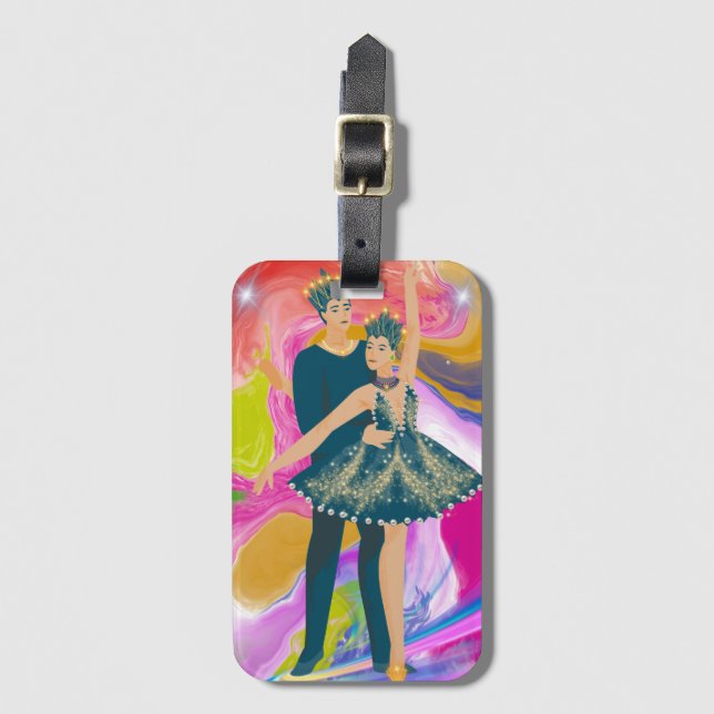 Majestic Dance of Colours Luggage Tag (Front Vertical)