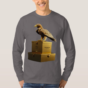 Majestic Dark Gold Eagle – Premium Long Sleeve T-Shirt