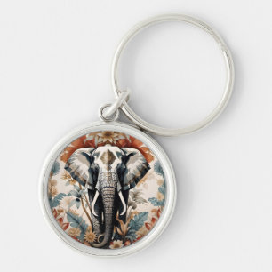 Majestic Decorated Elephant Wildlife Key Ring