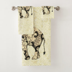 Majestic decorative elephant towel set