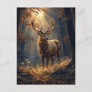 Majestic Deer Stag in the Forest Postcard