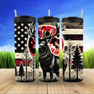 Majestic Deer with Patriotic Symbolism Thermal Tumbler
