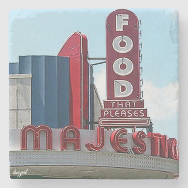 Majestic Diner Atlanta, Majestic Diner, Majestic  Stone Coaster (Front)