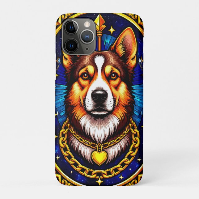 Majestic Dog Portrait in Stained Glass Style Case-Mate iPhone Case (Back)