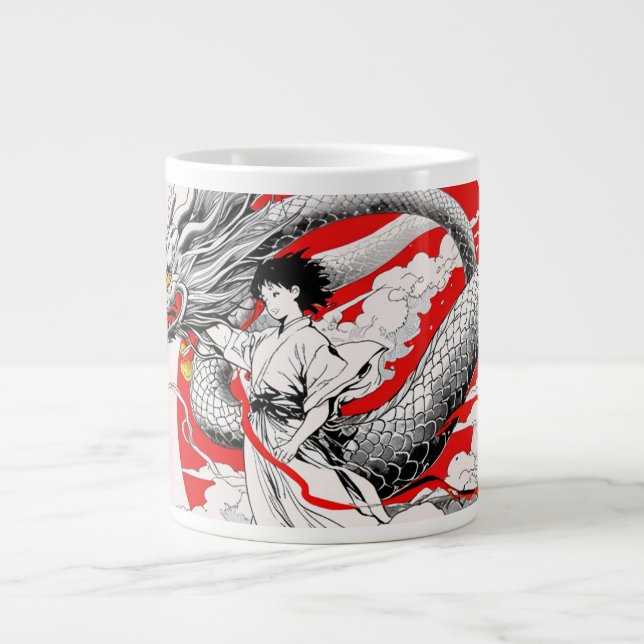 Majestic Dragon and Warrior Mug (Front)