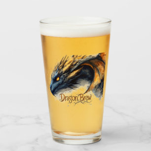 Majestic Dragon Head Watercolor Illustration Glass