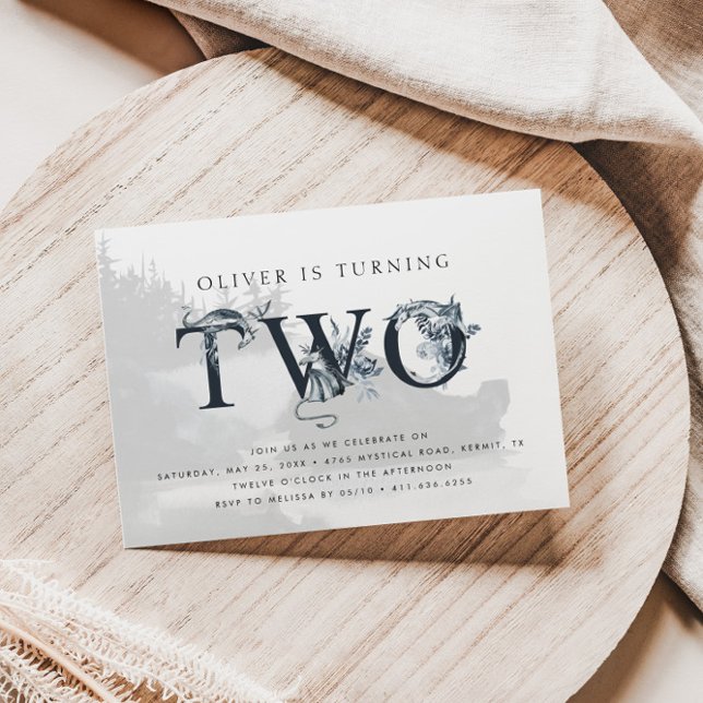 Majestic Dragon Mythical Boys 2nd Birthday Invitation (Creator Uploaded)