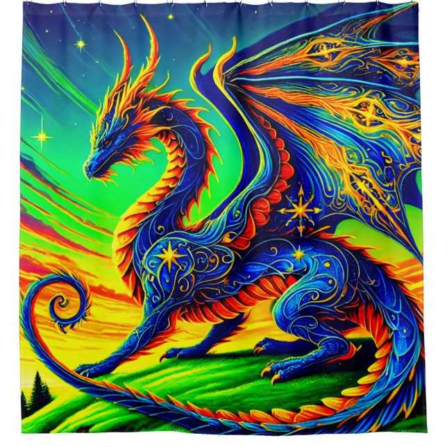 Majestic Dragon Shower Curtain (Front)