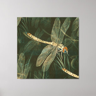 Majestic Dragonfly Pattern Canvas Print