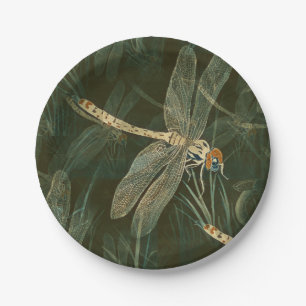 Majestic Dragonfly Pattern  Paper Plate